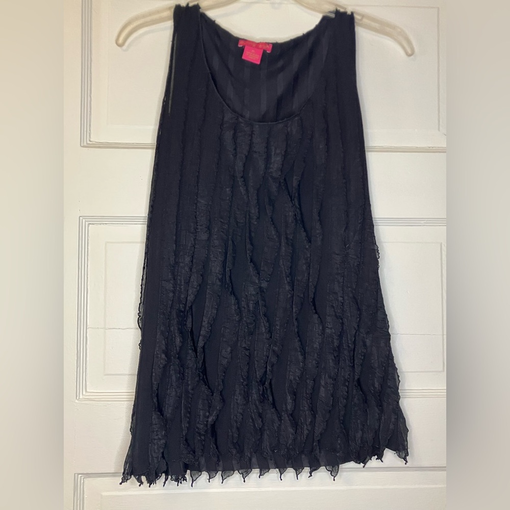 Black frilled tank top
